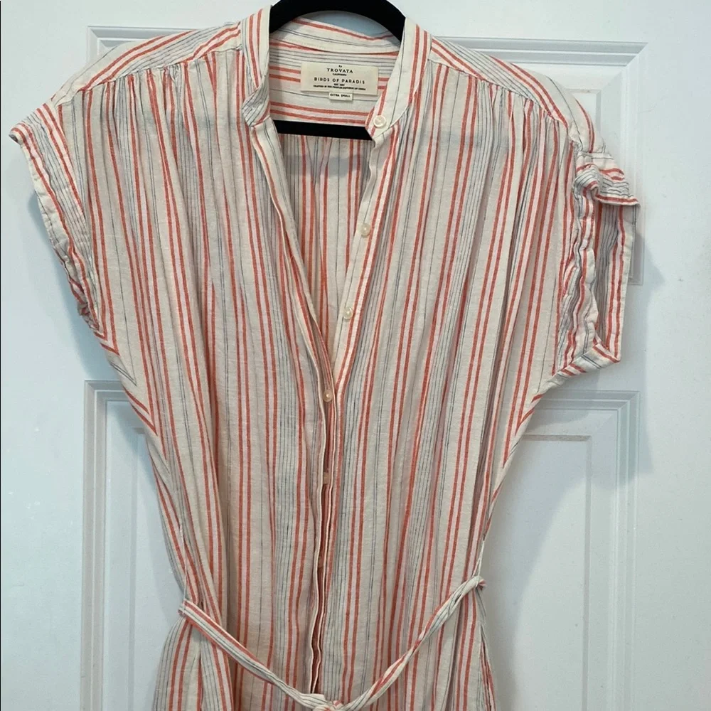 Birds of Paradis Astrid Striped Linen Button-Down Dress Size XS - Picture 5 of 9